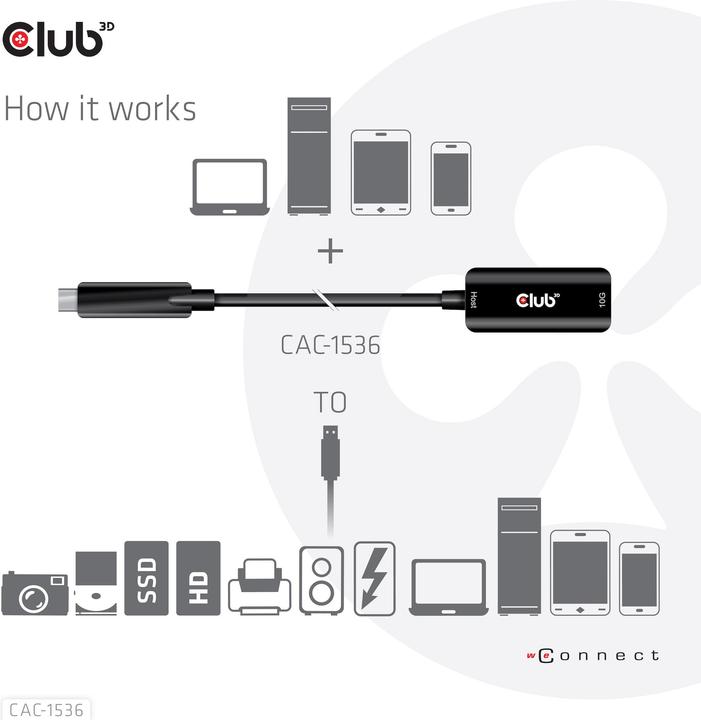 Produktbild Club 3D Club3D Kabel USB 3.2 Typ C <> USB Typ A St/Bu (5 m, USB 3.1)