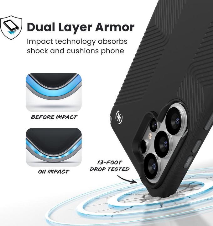 Actual product image speck Presidio2 Grip Magnet - Samsung Galaxy S26 Ultra MagSafe Case (Black/Slate Gray/White) (Samsung Galaxy S26 Ultra)