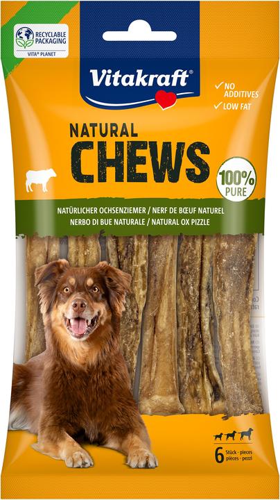 Produktbild Vitakraft NATURAL CHEWS cut ox pizzle for dogs 6pcs (58288) (Adult, 6 Stk., 95 g)