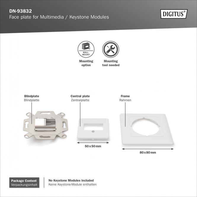 Actual product image Digitus Face plate for Multimedia / Keystone Modules