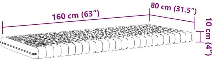 Immagine prodotto vidaXL Schaumstoffmatratze Kinder 80 x 160 cm 7-Zonen Härte 20 ILD (80 x 160 cm)