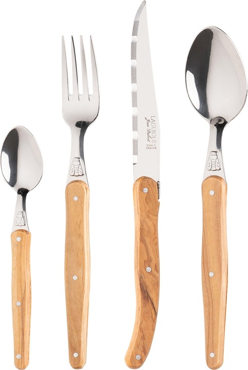 Produktbild Laguiole Jean Dubost L 22,5 - Rustfrit stål/oliventrae (24 Stück, Löffel)