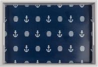 Produktbild Ootb Blau/weisses Holz-Tablett, Modern Maritime