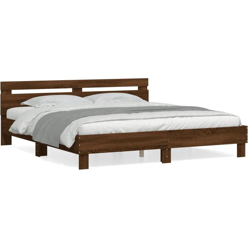 VidaXL, Bett, Bettgestell mit Kopfteil (180 x 200 cm)