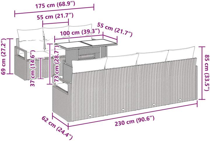 Actual product image vidaXL Gartenmöbel Set