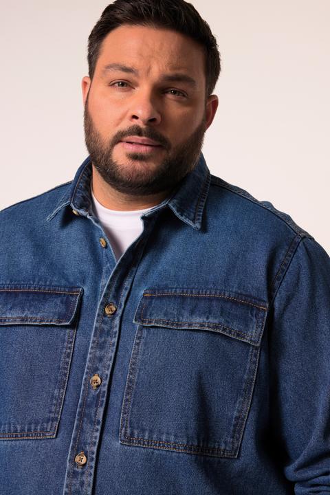 Produktbild Men+ Jeans-Overshirt, Langarm, Overshirt-Fit, Kentkragen, bis 7 XL (L)
