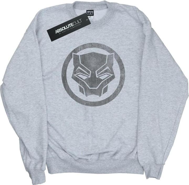 Actual product image Mens Black Panther Distressed Icon Cotton Sweatshirt (XL)