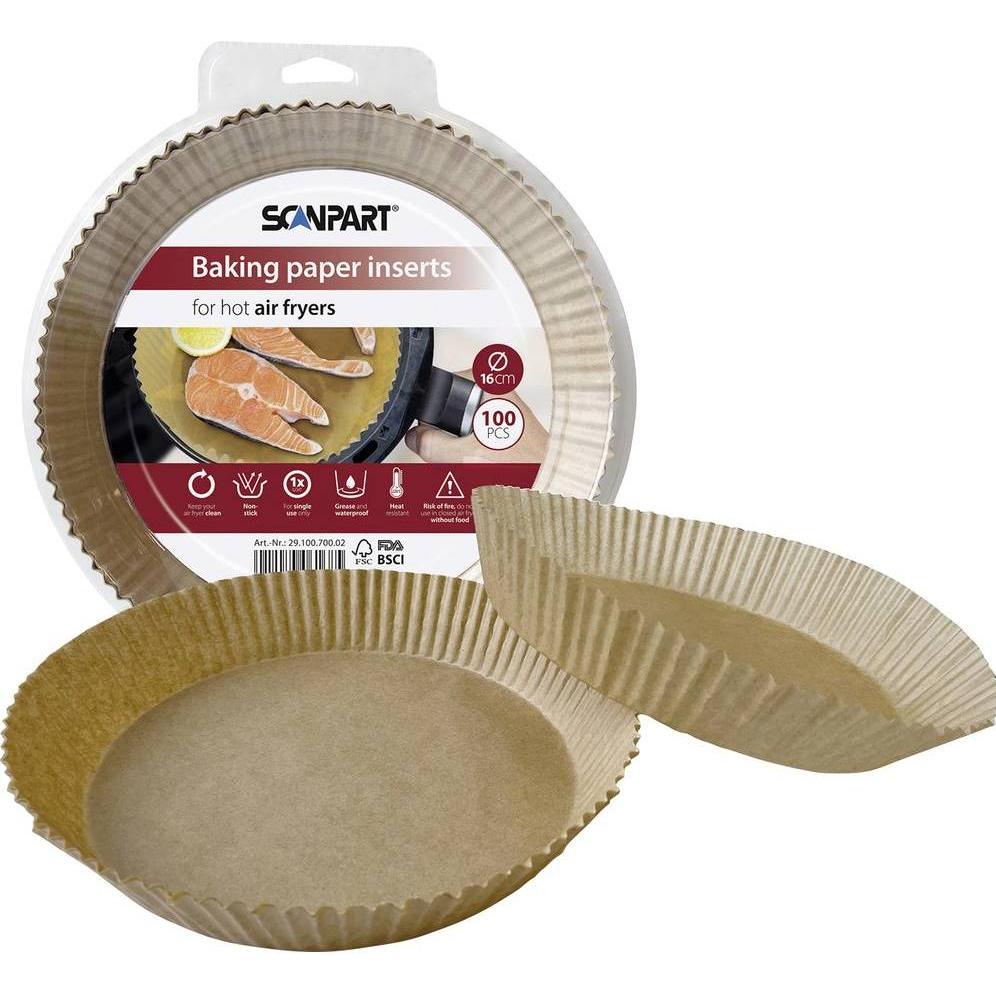 Scanpart 2910070002 Heissluftfritteusenpapier 16 cm rund, 100er, Zubehör Küchengeräte