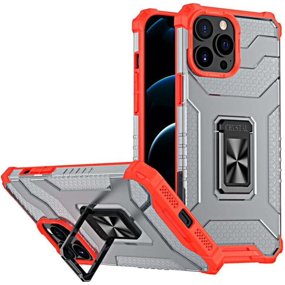 Thumbnail - Hurtel Crystal Ring Case Kickstand Tough Rugged Cover for iPhone 13 Pro Max red (Apple iPhone 13 Pro Max), Smartphone Hü...