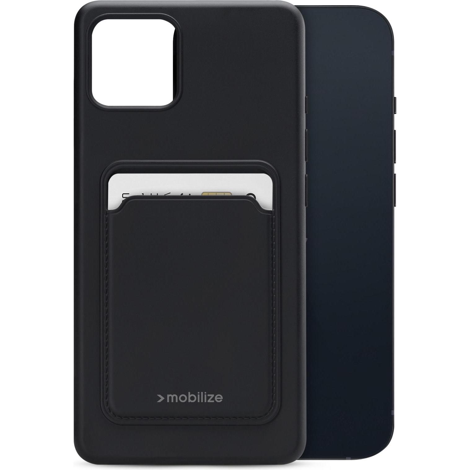 Mobilize Gummi-Gelly-Kartenhülle (Apple iPhone 13 mini), Smartphone Hülle, Schwarz