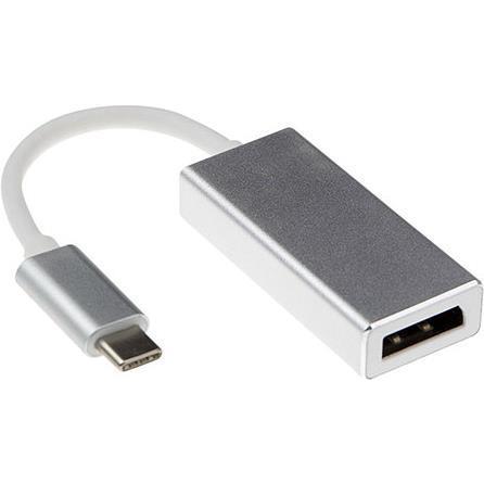 ACT USB Typ C zu (DP, 15 cm), Data + Video Adapter, Silber, Weiss