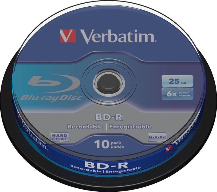 Actual product image Verbatim BD-R SL, 25GB, 10 spindle (10 x)