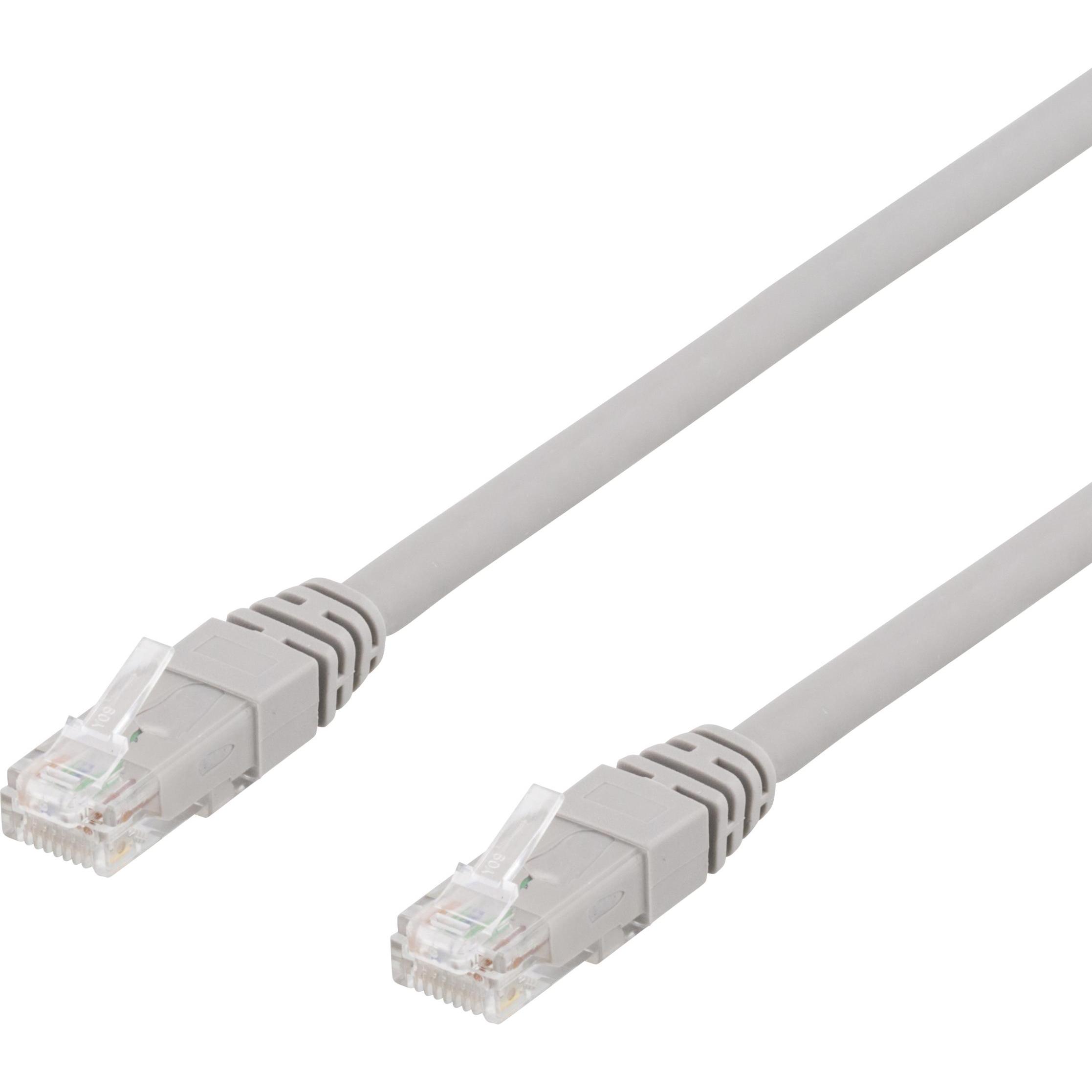 Deltaco patchkabel - 1.5 m - gra (U/UTP, CAT6a, 1.50 m), Netzwerkkabel