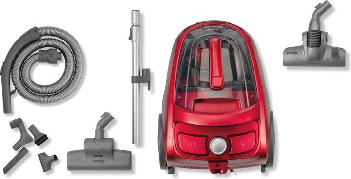 Actual product image Gorenje Vacuum cleaner VCE03SPRCY Bagless, Power 800 W, Dust capacity 1.7 L, Raudona