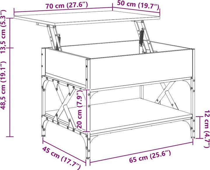 Image du produit vidaXL Couchtisch (70 x 50 x 50 cm)