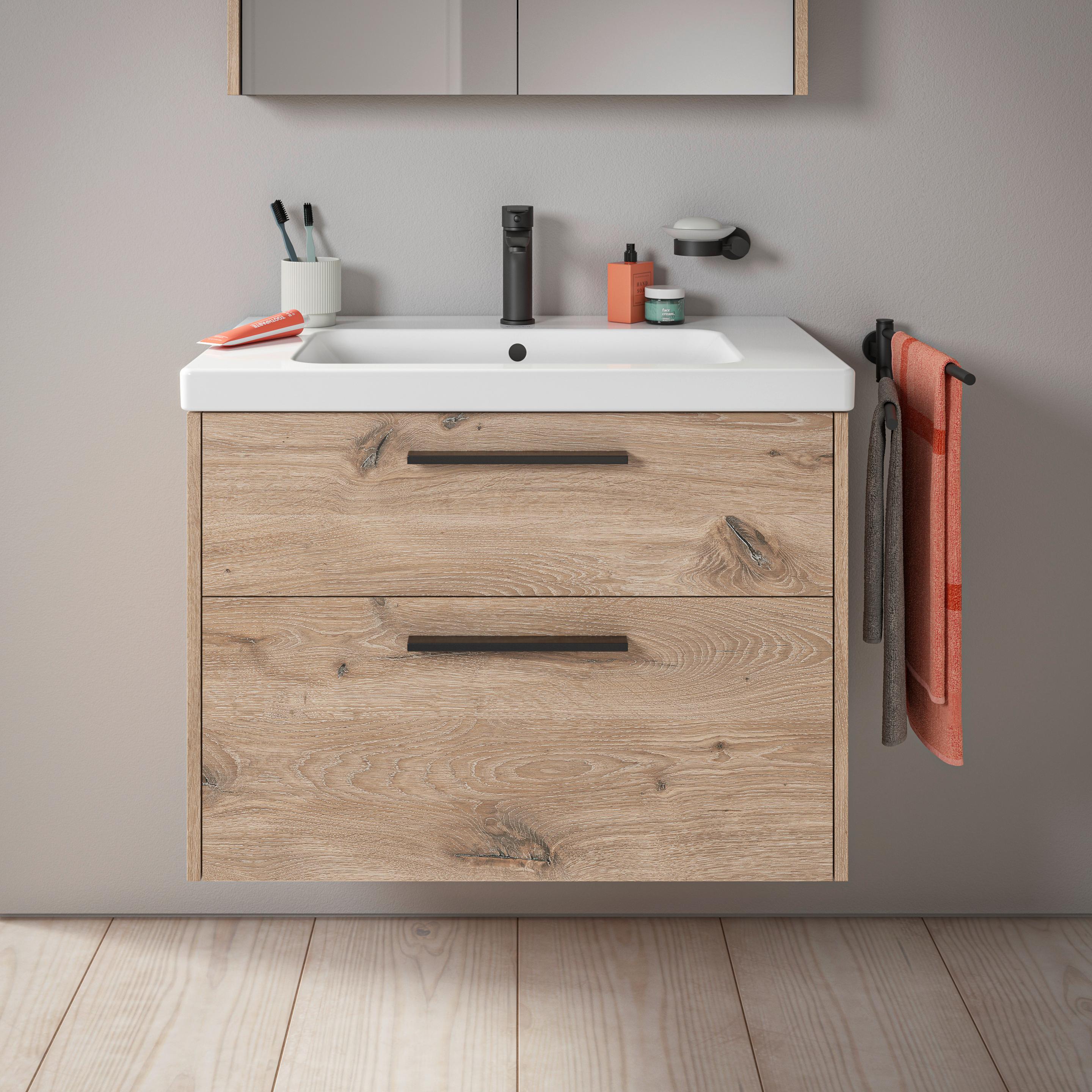 Thumbnail - Duravit, Waschbeckenunterschrank, D-Code Waschtischunterbau, 1 Auszug, 784x460mm, Siphonausschnitt, mit Griff