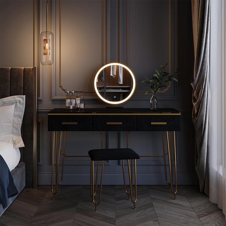 Actual product image Vicco Layla with LED mirror and stool (100 x 40 x 81 cm)