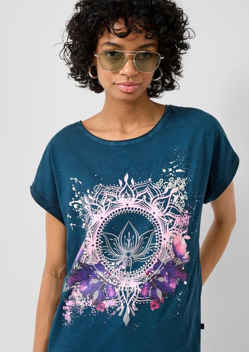 Produktbild s.Oliver T-Shirt Oversize-Shirt mit Frontprint (L)