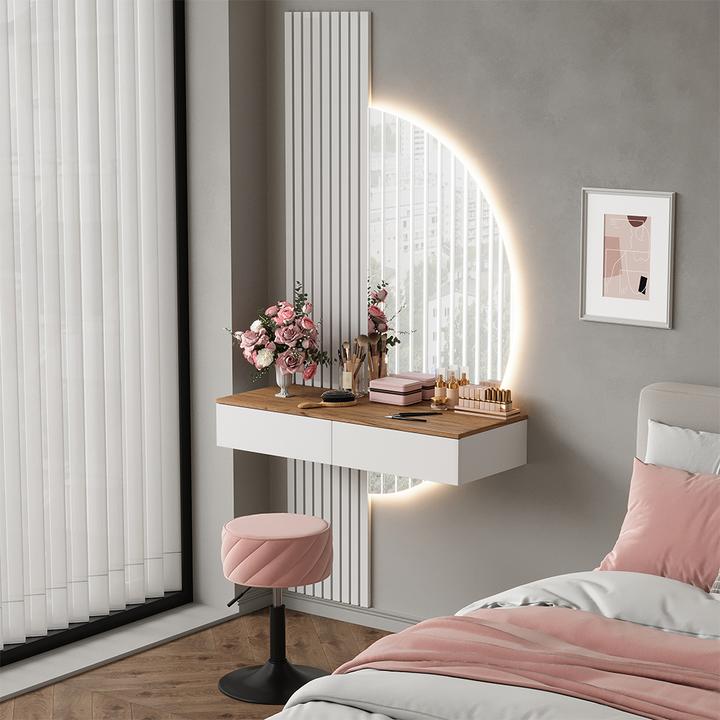 Actual product image Vichy Vanity table Melina, White, 100 cm with LED mirror