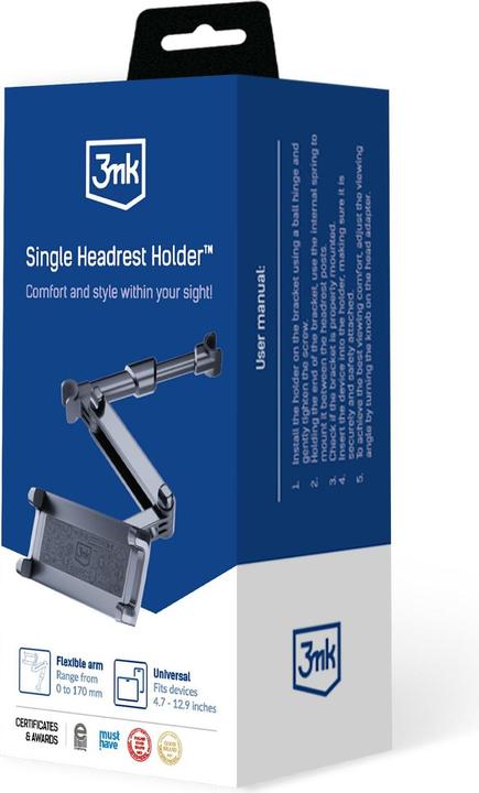 Actual product image 3MK Single Headrest Holder uchwyt na tablet