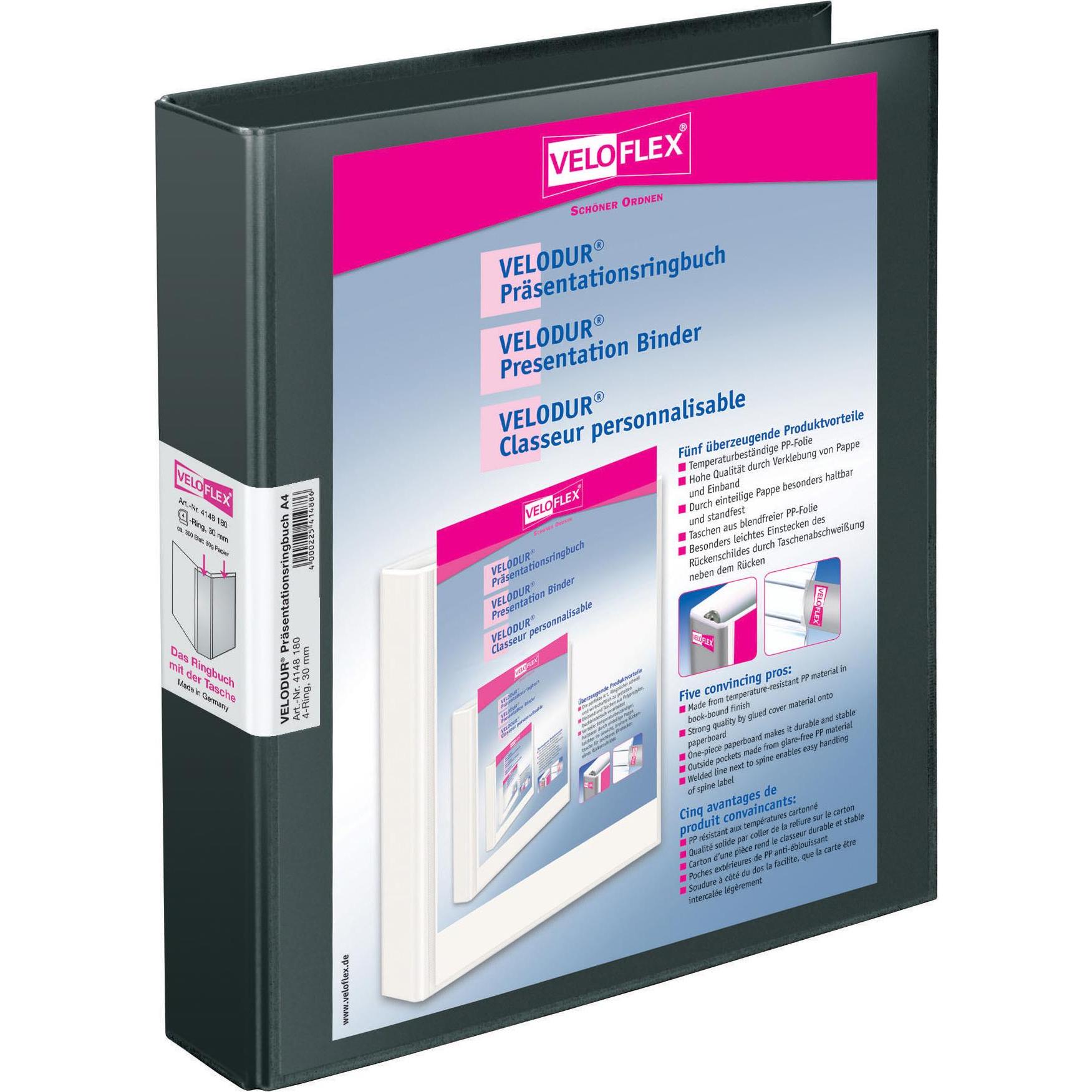 Veloflex, Ordner, Präsentationsringbuch VELODUR Rückenbreite: 46 mm Verwendung für Papierformat: DIN A4 (A4, 42 mm, 1 x)