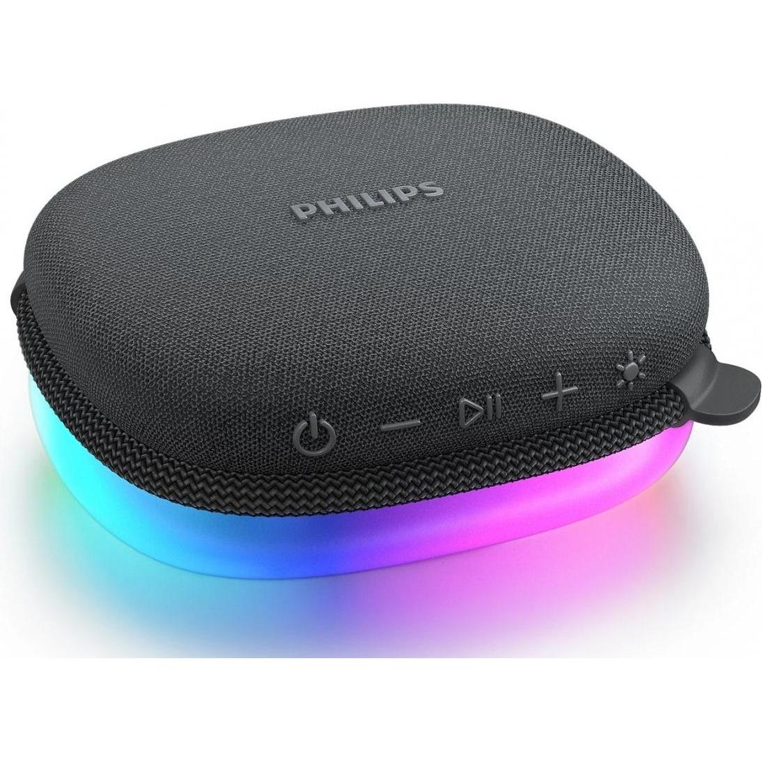Philips Bluetooth-Lautsprecher mit Beleuchtung TAS2307BK/00 (7 h), Bluetooth Lautsprecher, Schwarz