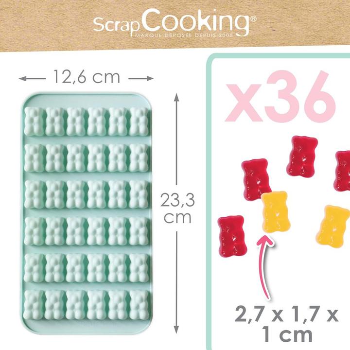Actual product image ScrapCooking 36 silicone baking mould gummy bears small