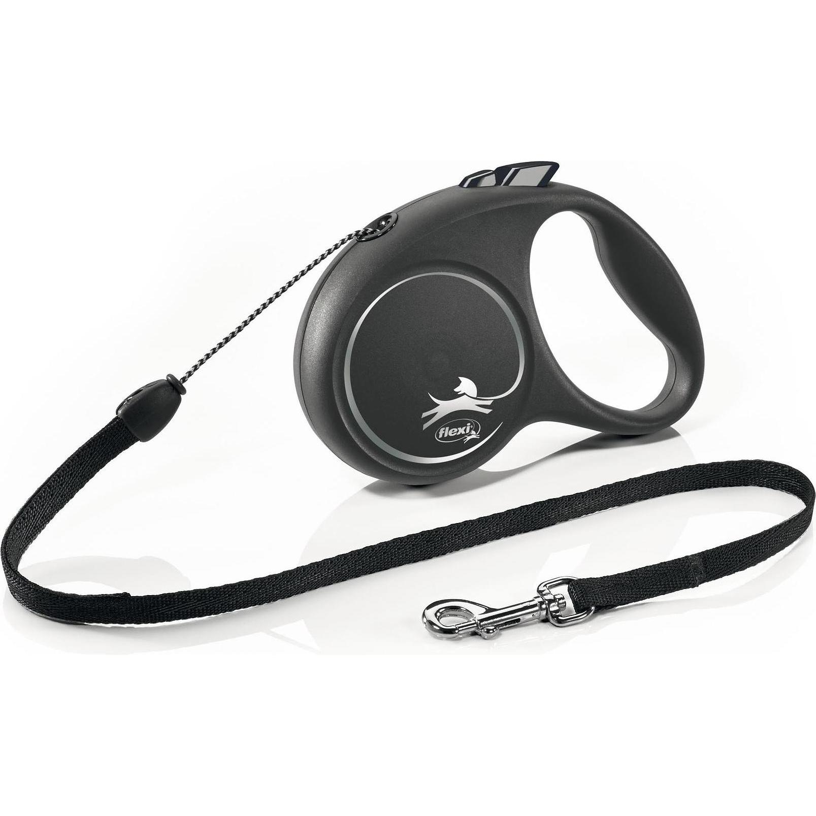 Flexi BLACK EDITION Seil (S, Hund, Spazieren), Halsband + Leine