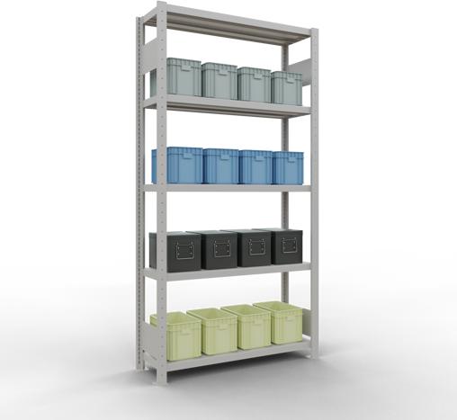 Actual product image Schulte Lagertechnik MULTIplus330 boltless basic shelving system with length ledgers