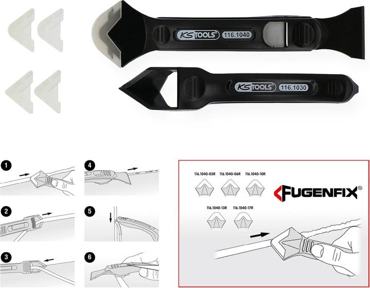 Actual product image KS Tools FUGENFIX silicone scraper and remover set
