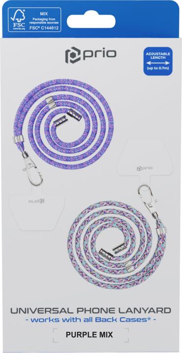 Produktbild prio Universelles Handy-Umhängeband 0,7m lila-mix