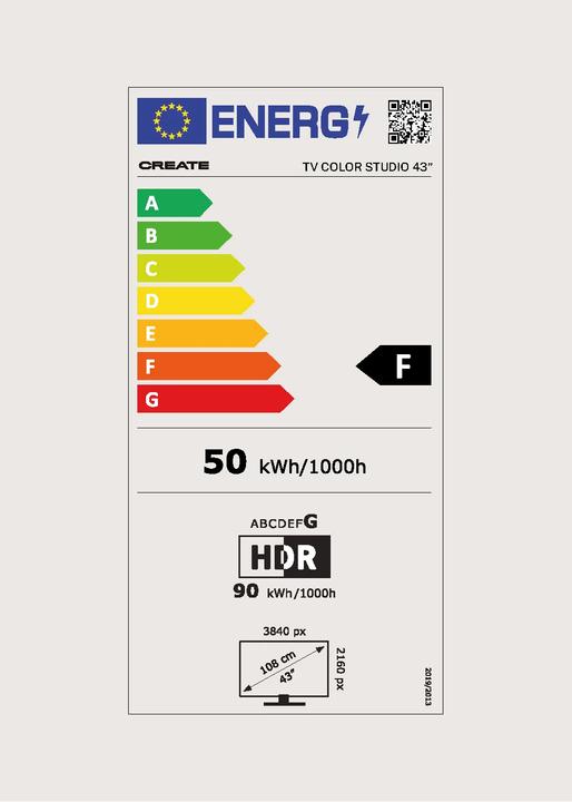 Energy Label Create Color Studio - Smart (43", QLED, 4K)