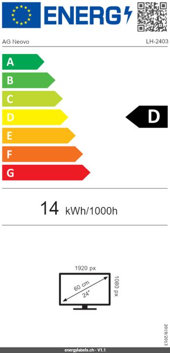 Energie-Label AG neovo 27 Inch (68,5cm) LCD Display - LED - 1920x1080 - HDMI - VGA - DisplayPort - Audio (1920 x 1080 Pixel, 27")