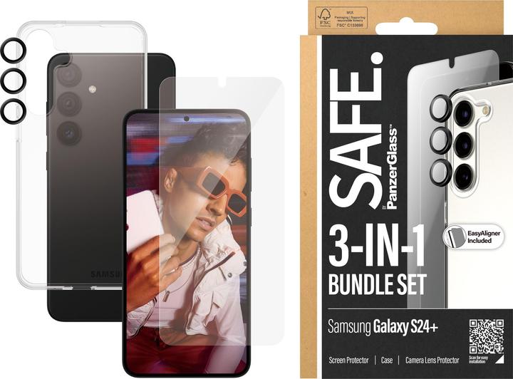 Productafbeelding Safe Rand tot rand glas + behuizing (1 Stuk, Samsung Galaxy S24+)