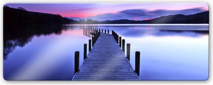 Actual product image Trenddeko Image lake panorama 80 x 30 cm, glass (80 x 30 cm)