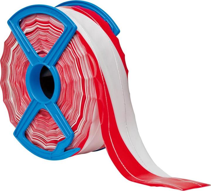 Kelmaplast Absperrband 250 m-Rolle rot/weiss schraffiert