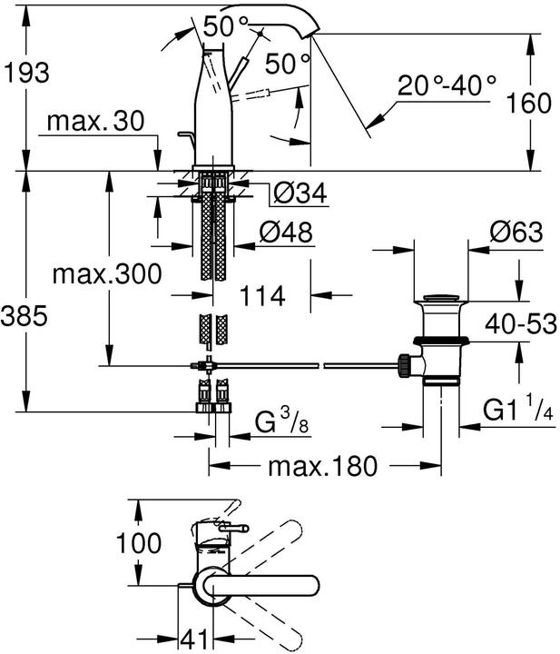 Produktbild Grohe Essence Einhand-Waschtischbatterie M-Size
