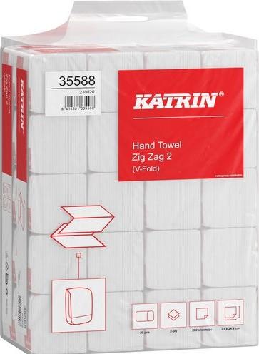 Actual product image Elos Folded towel Katrin Classic ZZ 2 L244xW230approx. mm white 2-ply ZigZag (4000 x)