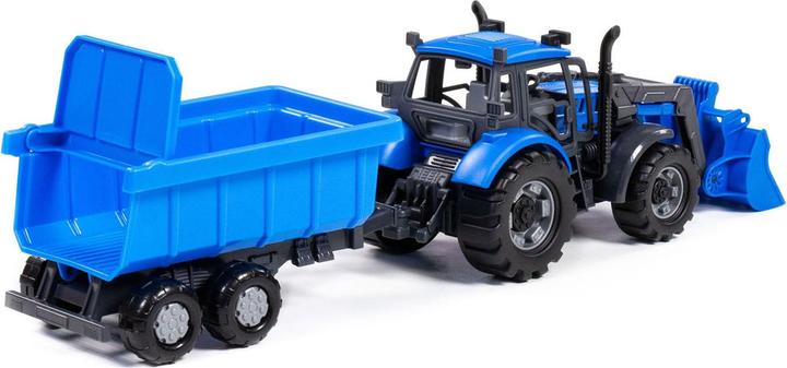 Produktbild Polesie Cavallino Traktor mit Lader und Anhänger Muldenkipper Blau, Scha