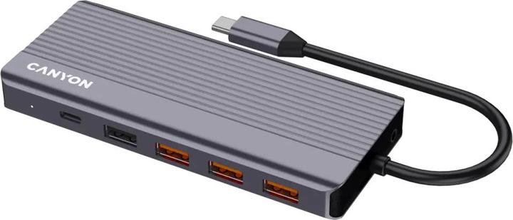 Produktbild Canyon USB-13-in1 HUB USB-C > 2xHDMI/1xDP/4xUSB/RJ45/SD/Aud. retail (USB-C, 13 Ports)