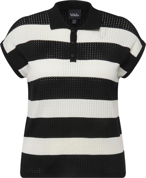Actual product image Ulla Popken Openwork Cap Sleeve Polo (50, 52)