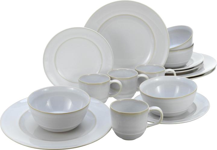 Produktbild CreaTable Geschirr–Set Antique, 16–teilig für 4 Personen, mit Rillenstruktur (16 Stk.)