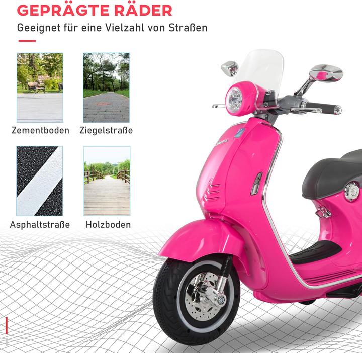 Image du produit Homcom Elektrofahrzeug Kunststoff, Metall Rosa (6 V)