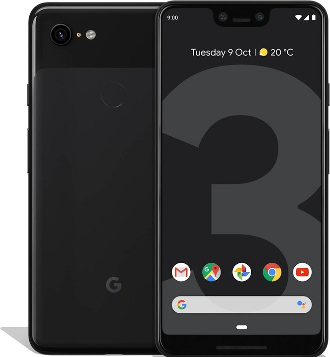 Google Pixel 3 XL (64 GB, Just Black, 6.30", Single SIM, 12.20 Mpx, 4G)