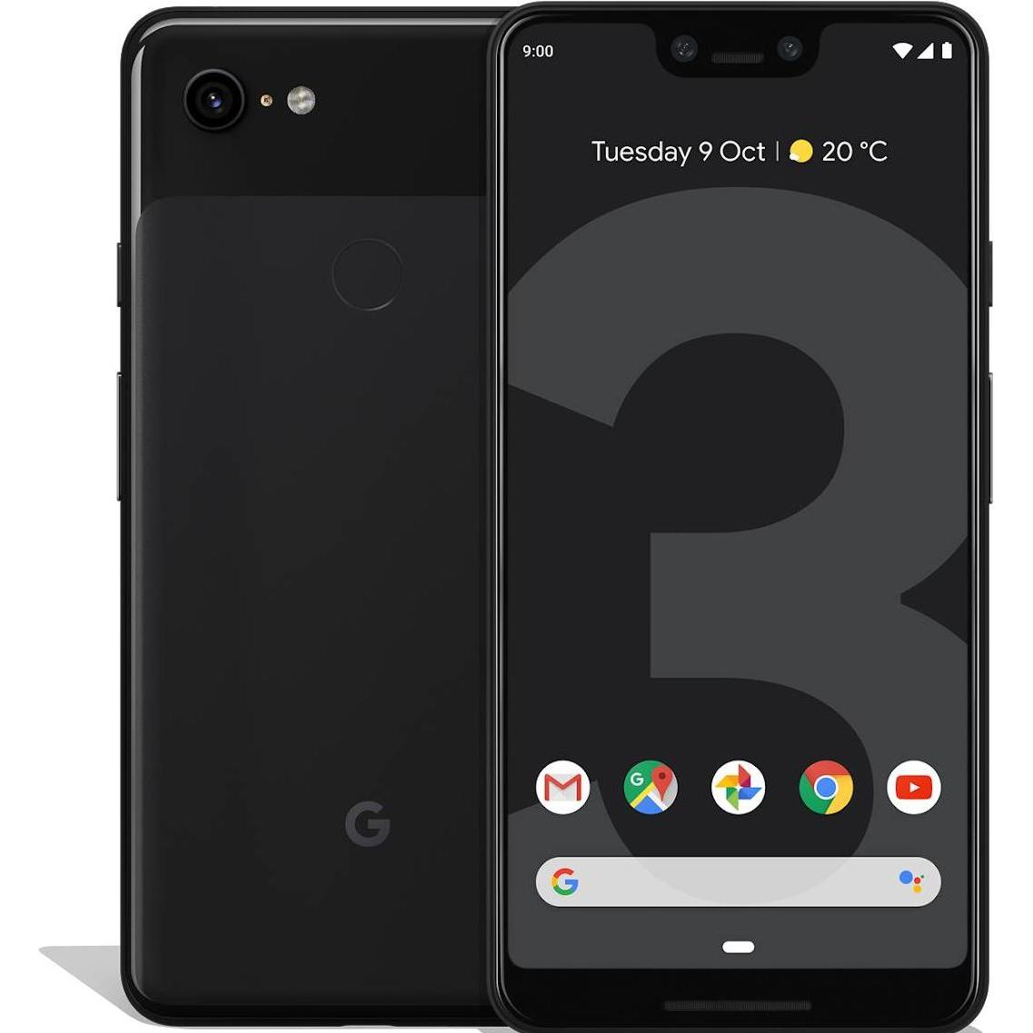 Google Pixel 3 XL (64 GB, Just Black, 6.30", Single SIM, 4G), Smartphone, Schwarz
