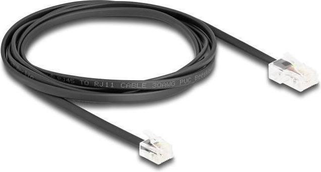 Image du produit Delock Câble téléphonique RJ45 mâle vers RJ11 mâle noir 2 m