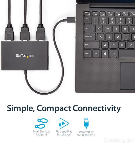 Produktbild StarTech 3-Port Multi-Monitor Adapter (USB Typ-C, 10.50 cm)
