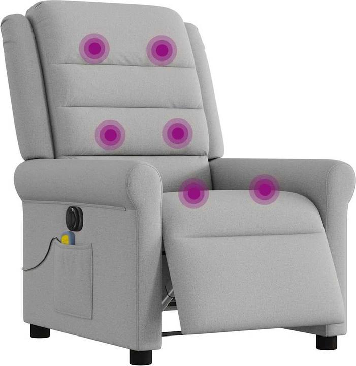 Immagine prodotto vidaXL Poltrona massaggiante in tessuto cloud grey poltrona TV massaggiante
