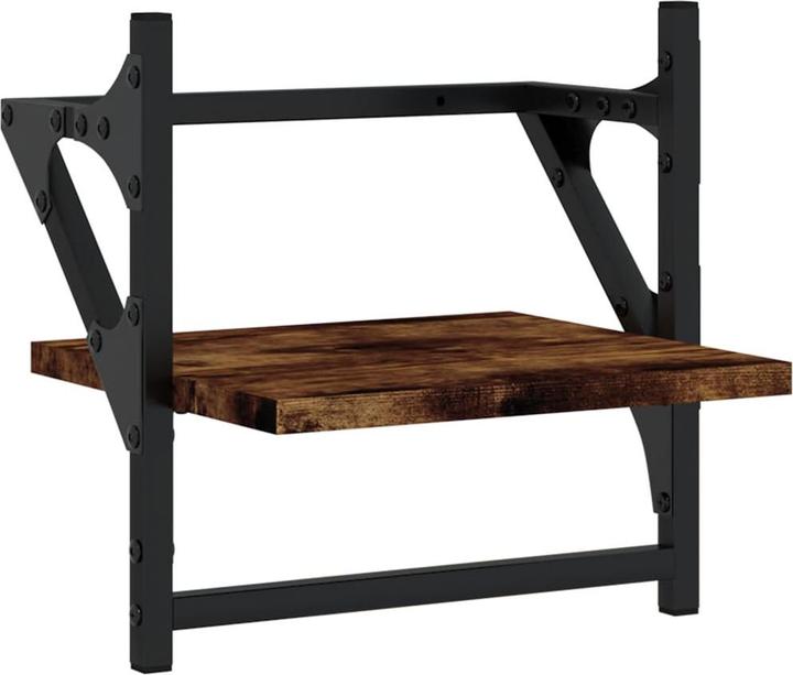 Actual product image VidaXL Wall shelves with bars 2 pcs. Smoked oak 30x25x30 (30 x 25 x 30 cm)