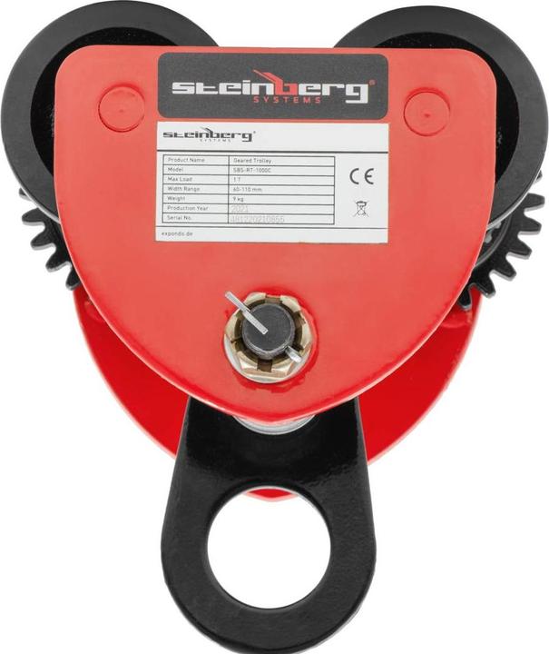 Produktbild Steinberg Rollfahrwerk Krankatze Laufkatze Handfahrwerk 1.000 kg 60-110 mm mit Kette